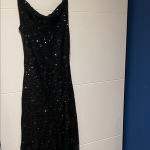 Jonathan Simkhai Black Sequin Backless Dress